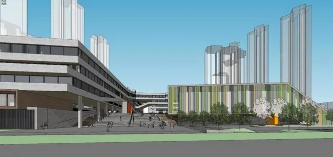 Sketchup学校模型|多层小学校园，教育建筑，现代风格