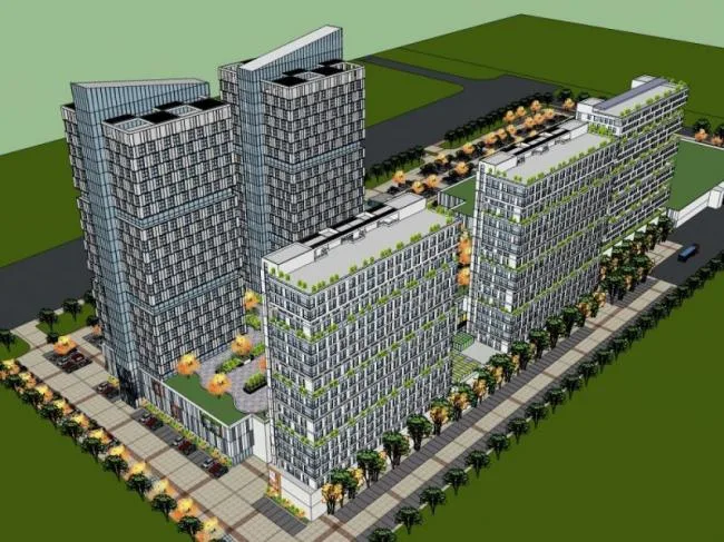 Sketchup综合体模型|多高层商业综合体，住宅，办公，现代风格
