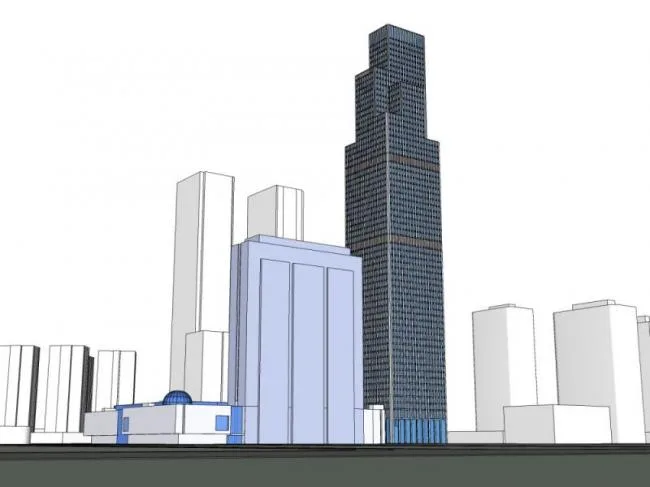 Sketchup综合体模型|超高层城市综合体，办公，酒店，商业，现代风格