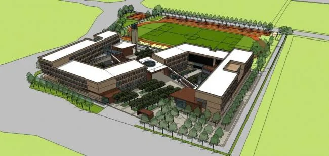 Sketchup学校模型|多层中学学校，教学楼，教育建筑，现代风格