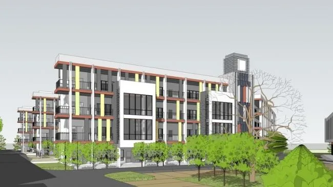Sketchup学校模型|多层中学学校，校园，教学楼，教育建筑，现代风格