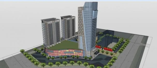 Sketchup综合体模型|多高层商业综合体，住宅，办公，现代风格