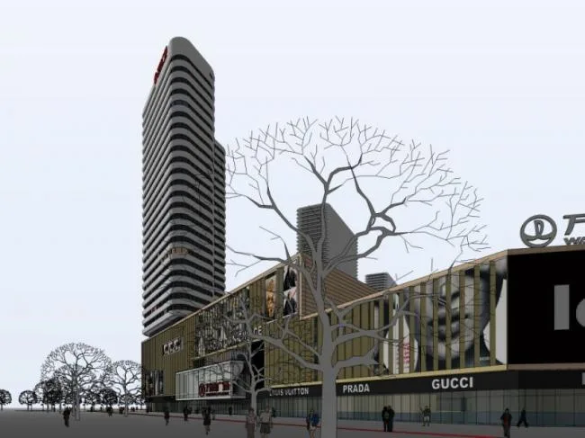 Sketchup综合体模型|多高层商业综合体，办公，酒店，现代风格