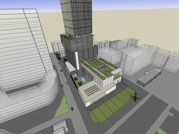 Sketchup医院模型|多高层医院，医疗，现代风格