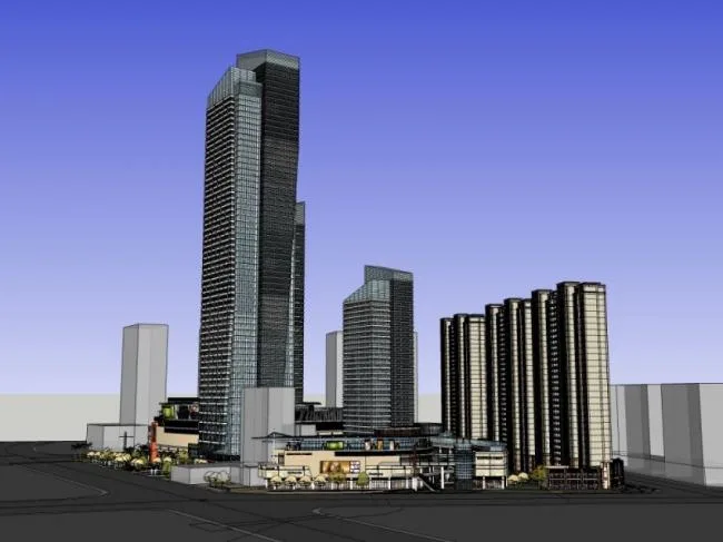 Sketchup综合体模型|超高层商业综合体，住宅，办公，现代风格