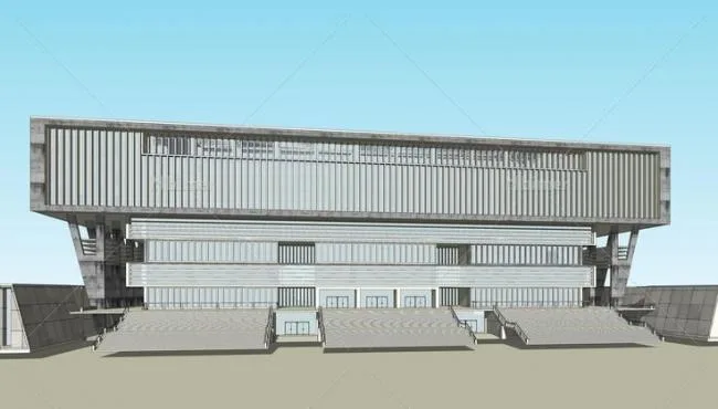 Sketchup文化模型|图书馆，现代风格，文化建筑