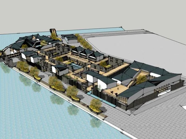 Sketchup文化模型|博物馆，新中式风格，文化建筑