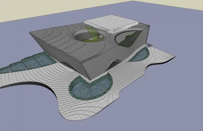 Sketchup文化模型|多层博物馆，现代风格，文化建筑