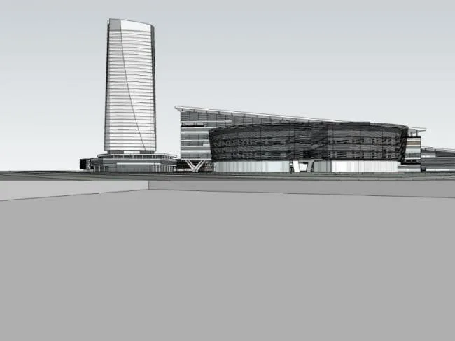 Sketchup综合体模型|超高层商业综合体，办公，酒店，现代风格