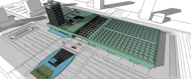 Sketchup文化模型|多层高层混合，会展中心，办公，现代风格