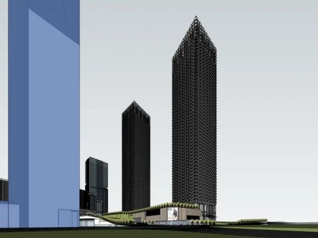 Sketchup综合体模型|超高层综合体，办公楼，住宅，商业，现代风格
