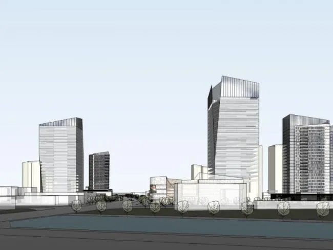 Sketchup综合体模型|多高层商业综合体，办公楼，住宅，现代风格