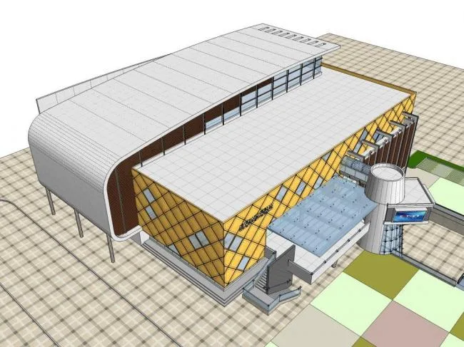 Sketchup文化模型|多层剧场，文化建筑，现代风格