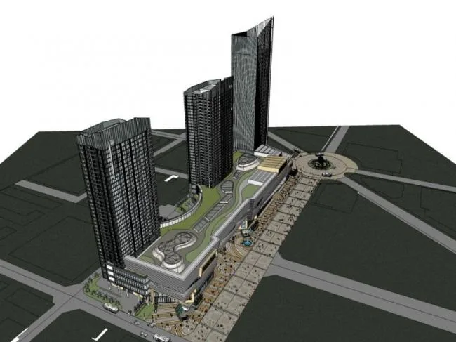 Sketchup综合体模型|多高层商业综合体，办公楼，住宅，现代风格