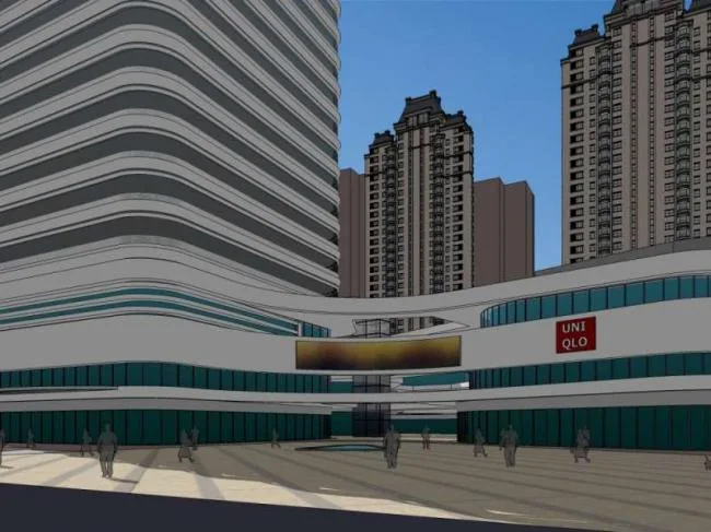 Sketchup综合体模型|多高层综合体，高层办公楼，商业，酒店，公寓，现代风格
