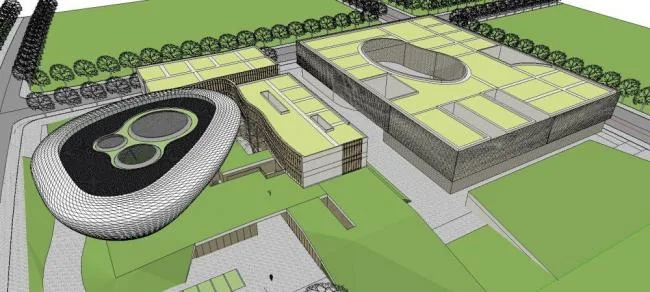 Sketchup文化模型|多层博物馆，现代风格，文化建筑
