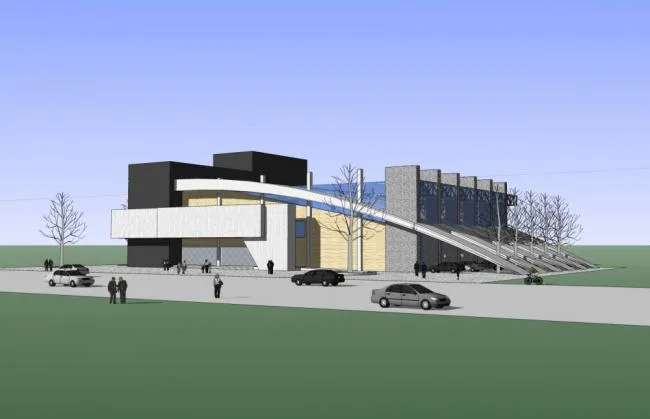 Sketchup文化模型|多层会展中心，体育观览，现代风格，文化建筑