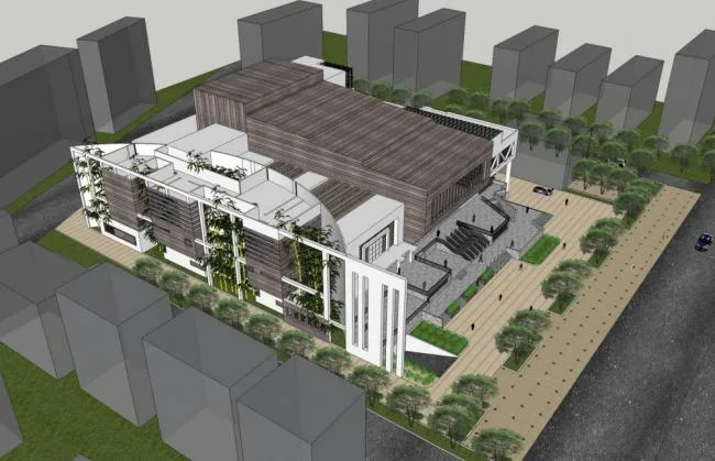 Sketchup文化模型|多层影剧院，大剧场，体育观览，文化建筑，现代风格