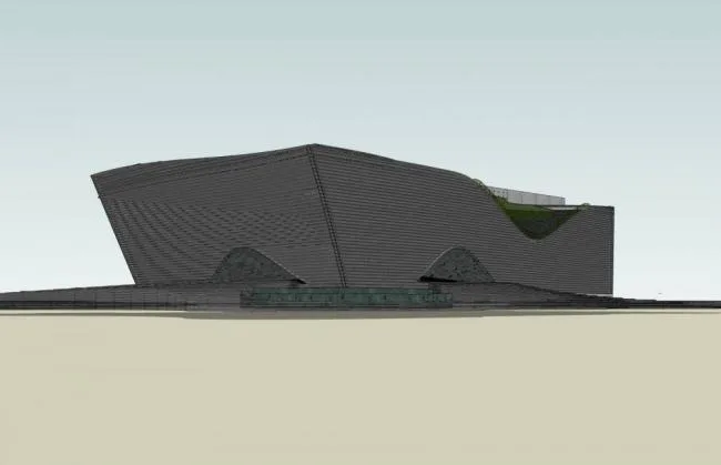 Sketchup文化模型|多层音乐厅，现代风格，文化艺术建筑