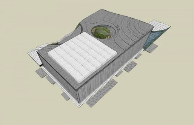 Sketchup文化模型|多层音乐厅，现代风格，文化艺术建筑