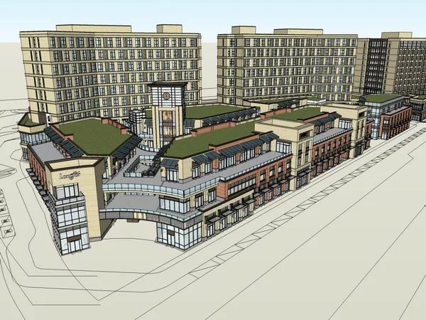 Sketchup综合体模型|多层综合体，办公楼，住宅，商业，古典风格