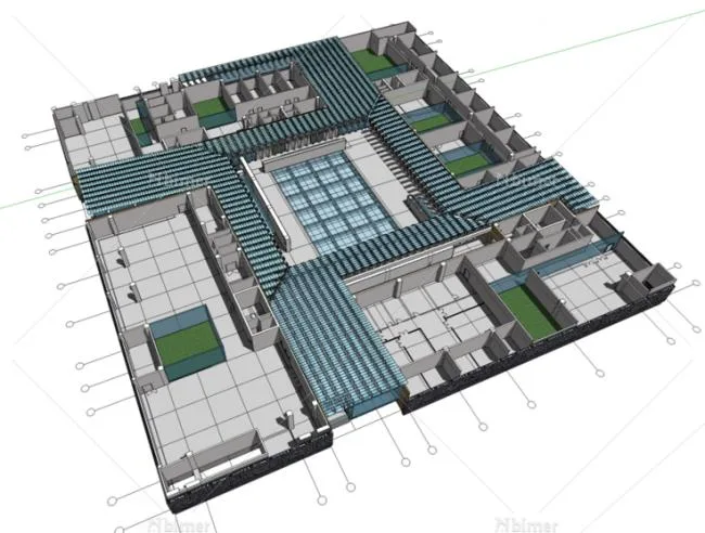 Sketchup文化模型|多层博物馆，展览馆，分层，现代风格，文化建筑