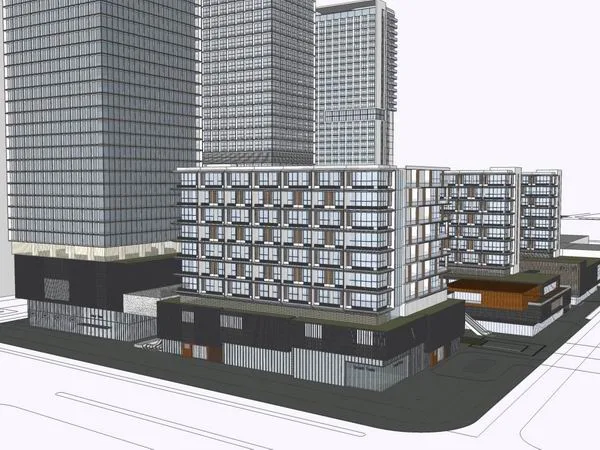 Sketchup综合体模型|超高层综合体，办公楼，底层商业，酒店，公寓，现代风格