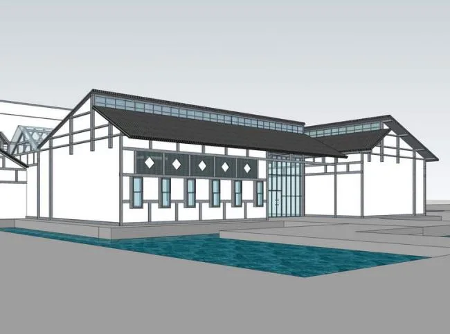 Sketchup文化模型|多层民俗博物馆，中式风格，文化建筑