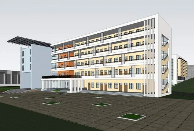 Sketchup学校模型|多层学校中学小学，教育建筑，现代风格