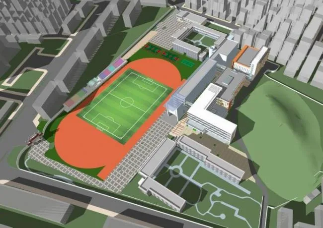 Sketchup学校模型|多层学校中学小学，教育建筑，现代风格