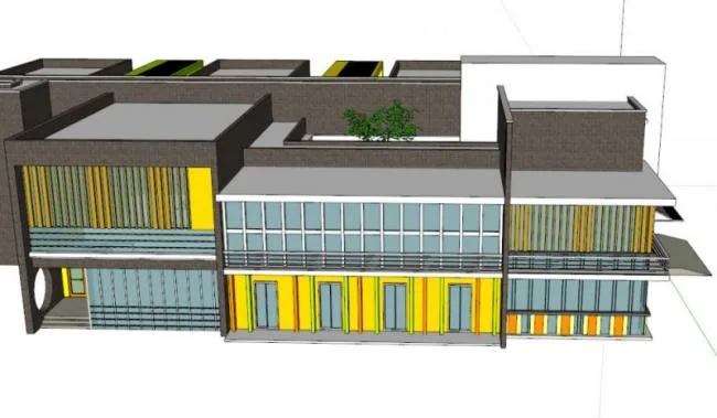 Sketchup学校模型|多层幼儿园学校，校园教育建筑，现代风格